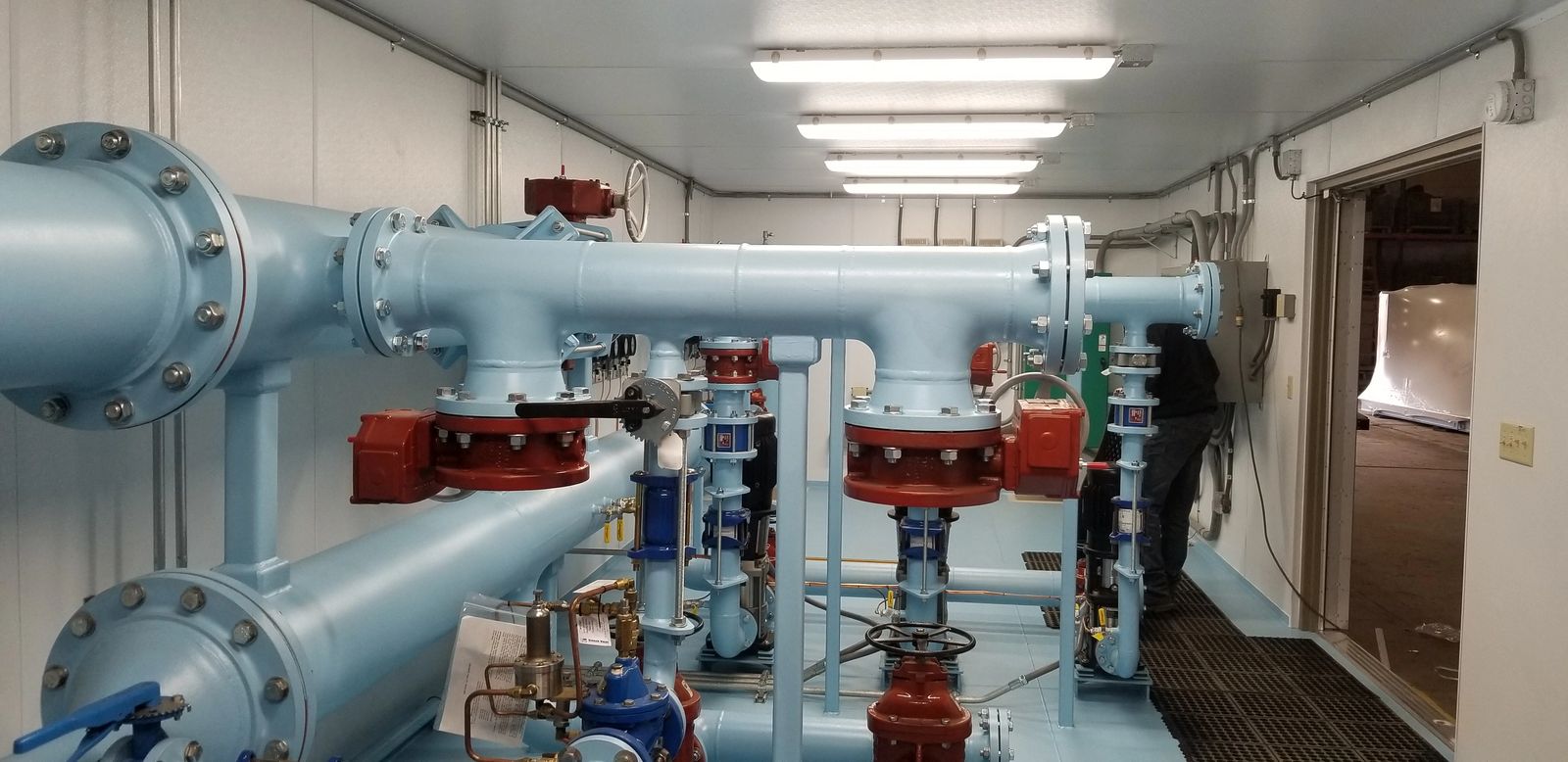 Interior view of modular water pumping system