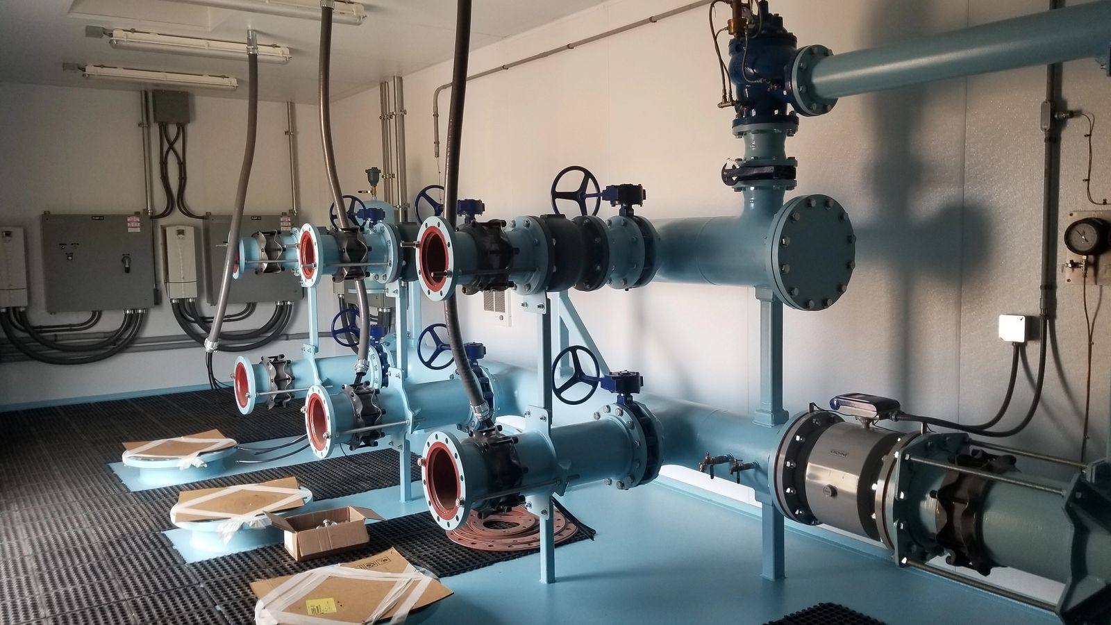 Interior view of water pumping system