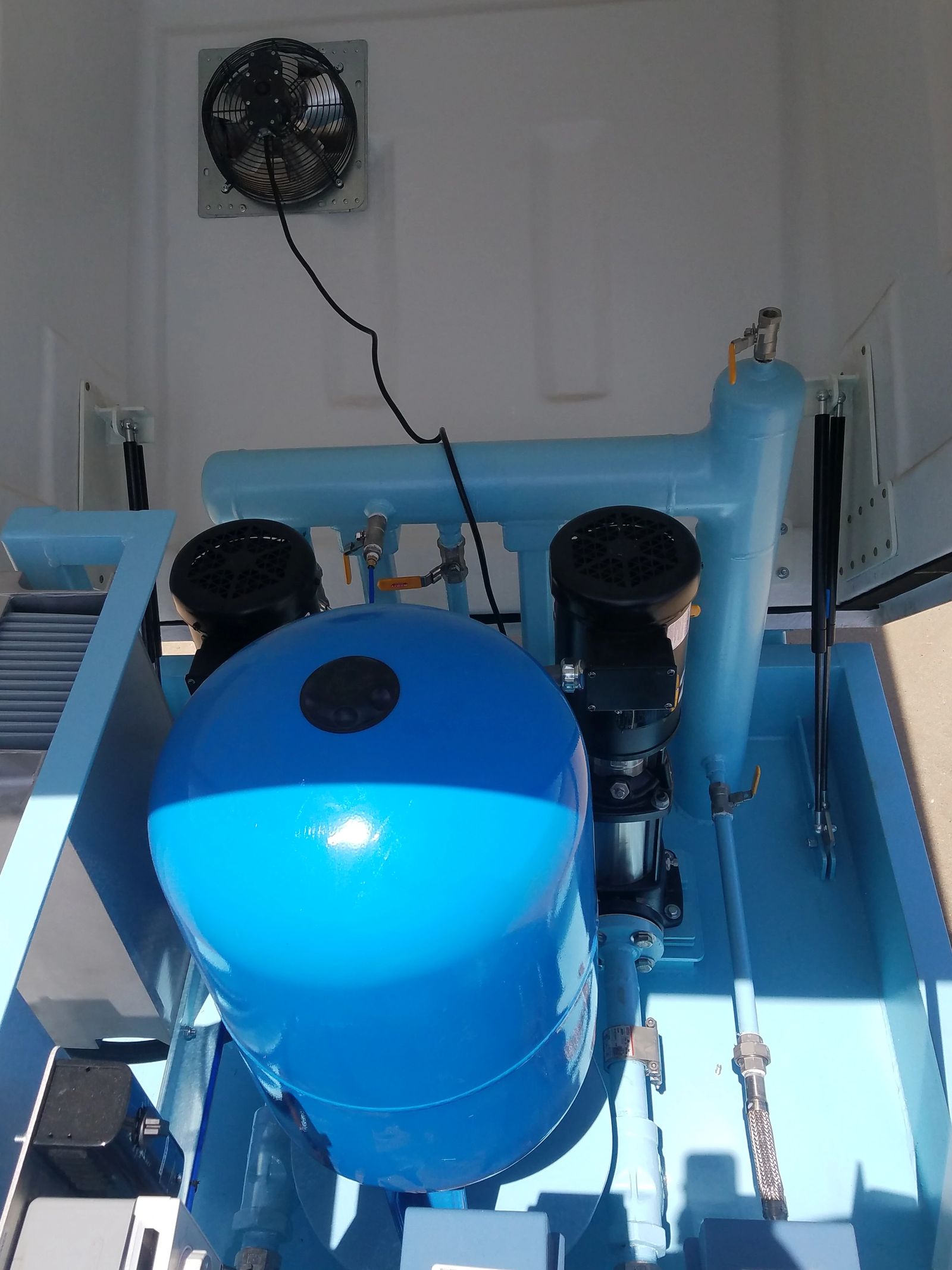 Above grade water booster fan component