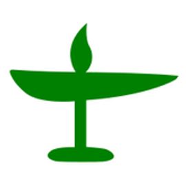 Green oil lamp with flame icon.