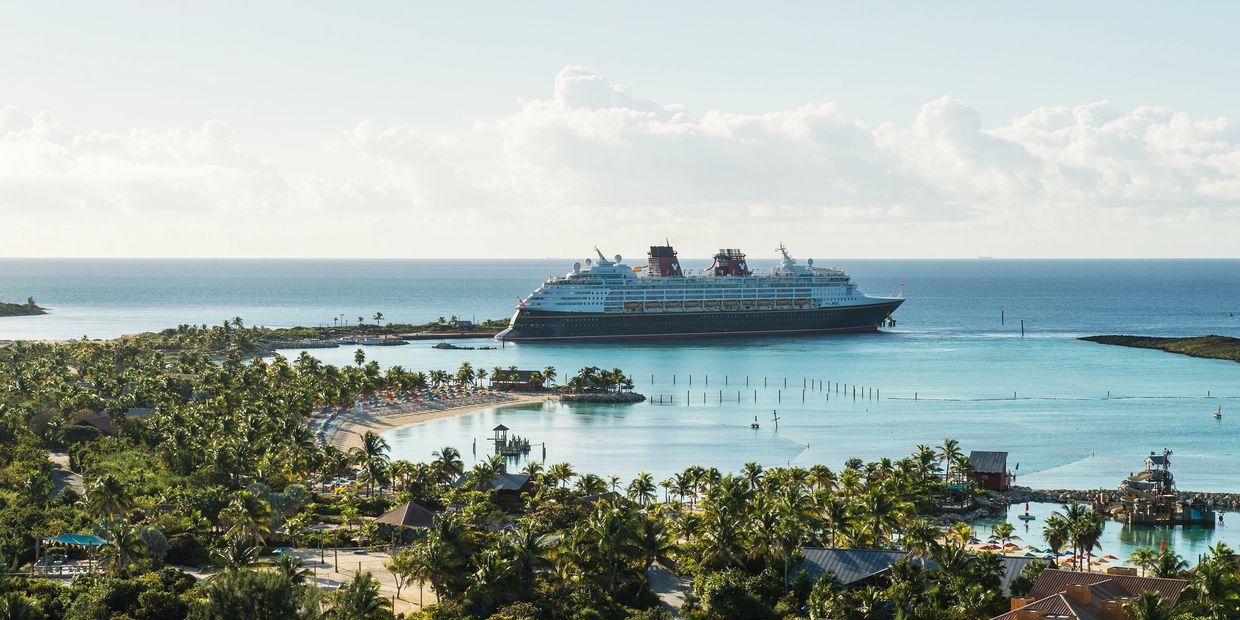 Disney Cruise Line ship in port at Castaway Cay.