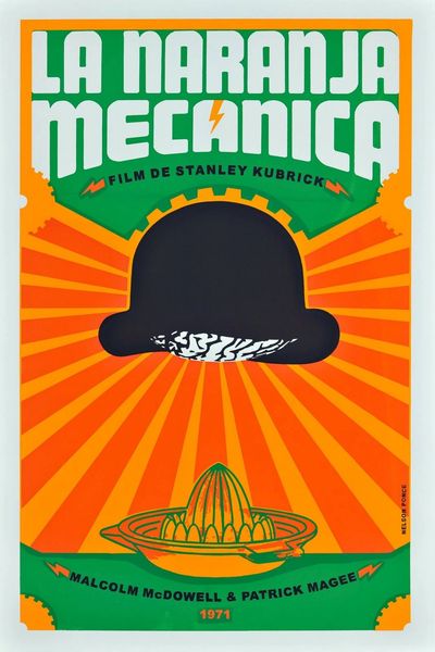 Serigrafía cubana de la película La Naranja Mecánica del artista de Cuba Nelson Ponce