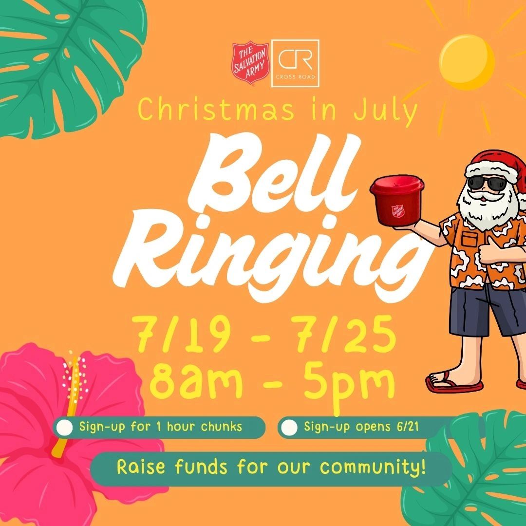Christmas in July Bell Ringing event for community fundraising.