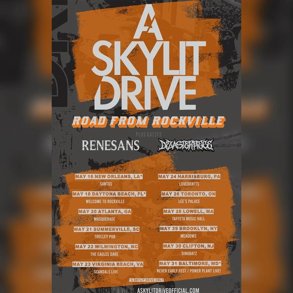 A Skylit Drive Road From Rockville tour poster with dates and locations in May.