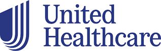 Logo of United Healthcare with blue text and design.