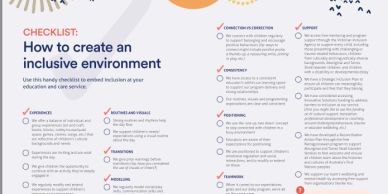 Checklist on creating an inclusive environment in education and care.