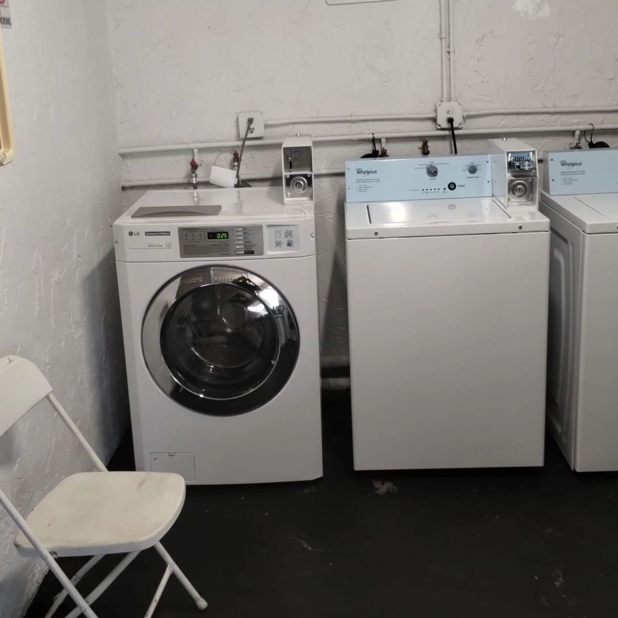 New commercial LG Washer installed in condo laundry room