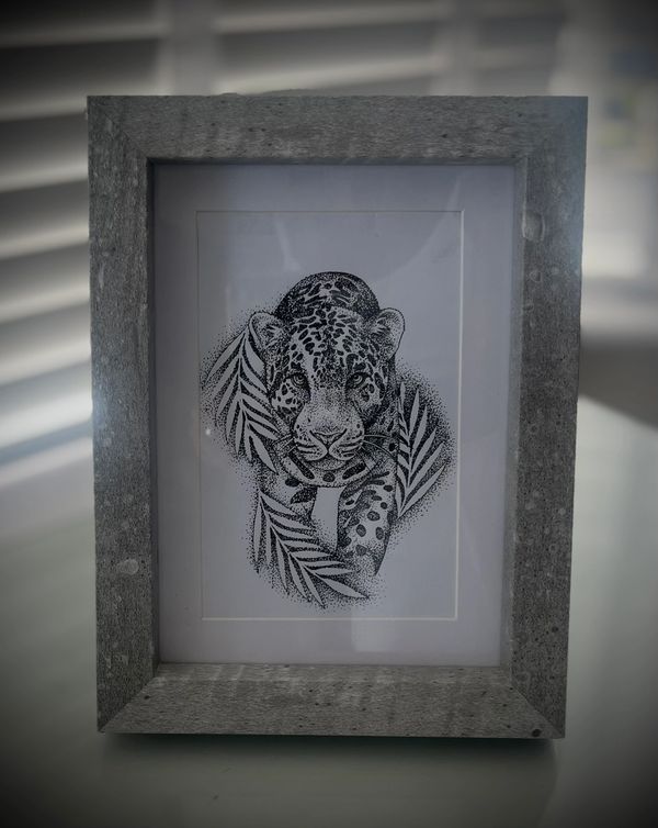 Cheetah dotwork portrait