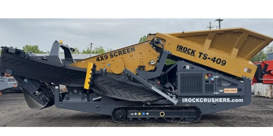 IROCK TS-409 heavy-duty tracked screening machine.