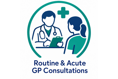 Doctor consulting a patient for routine and acute GP consultations.