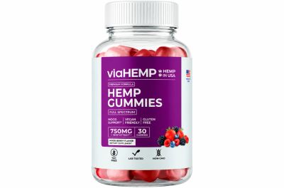 Bottle of viaHEMP Full Spectrum Hemp Gummies.