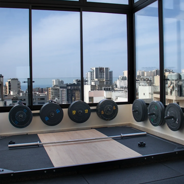 Deadlift platform with Beirut city view