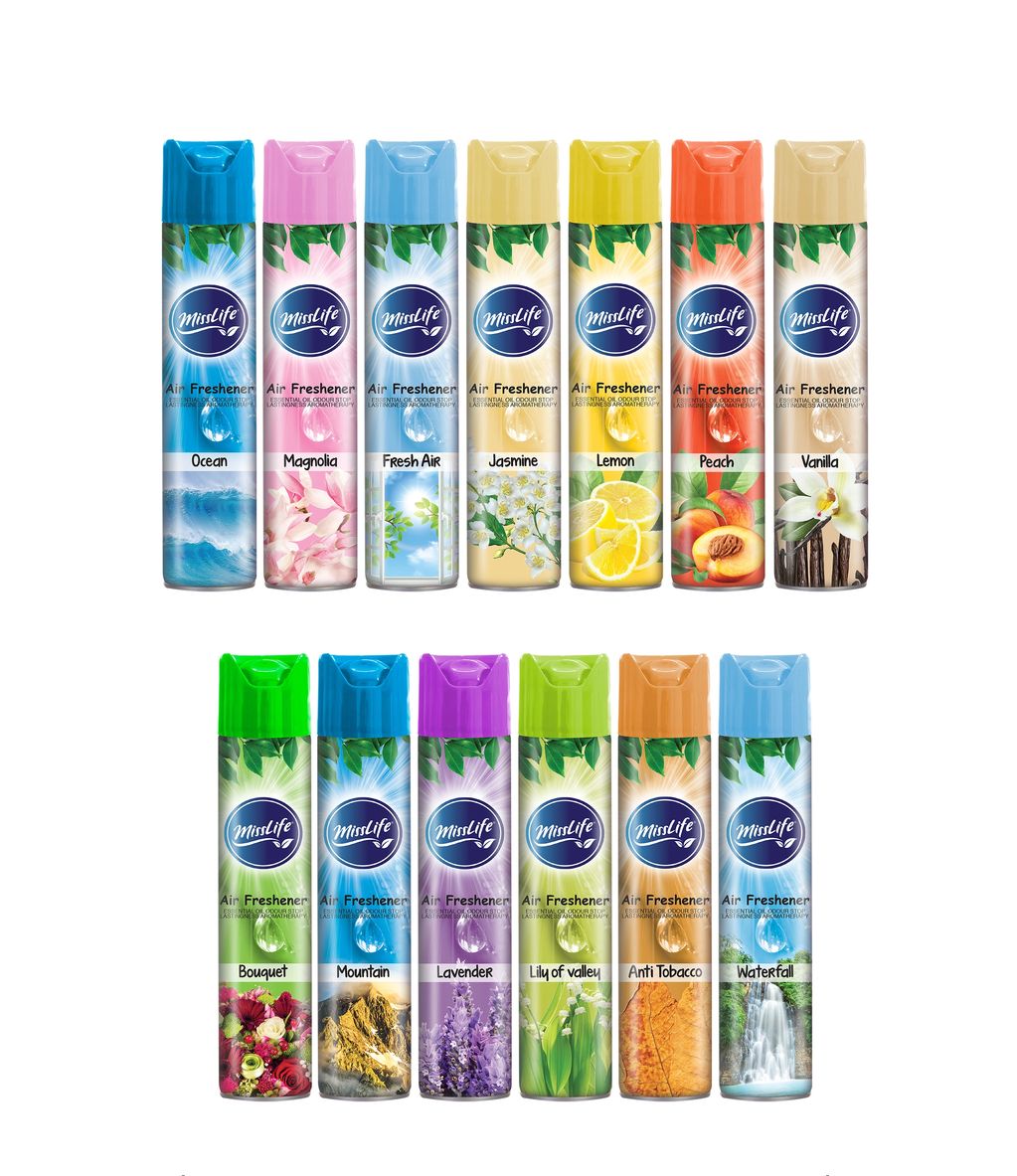 AirFreshner 300/400ml 
Alcohol/Water based