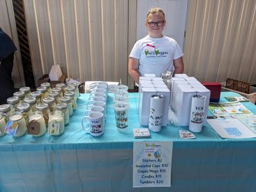 Selling homemade products at the Mini Maker's Market