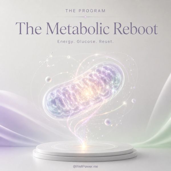 The Metabolic Reboot program with glowing mitochondria illustration.