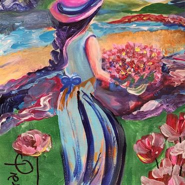 Offering 8 1/2" × 11" 2025 Acrylic and Markers on Canvas