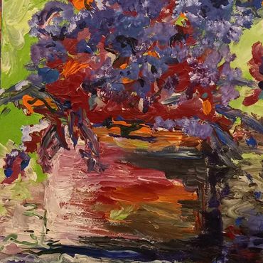 Purple Flowers 16" x 20"