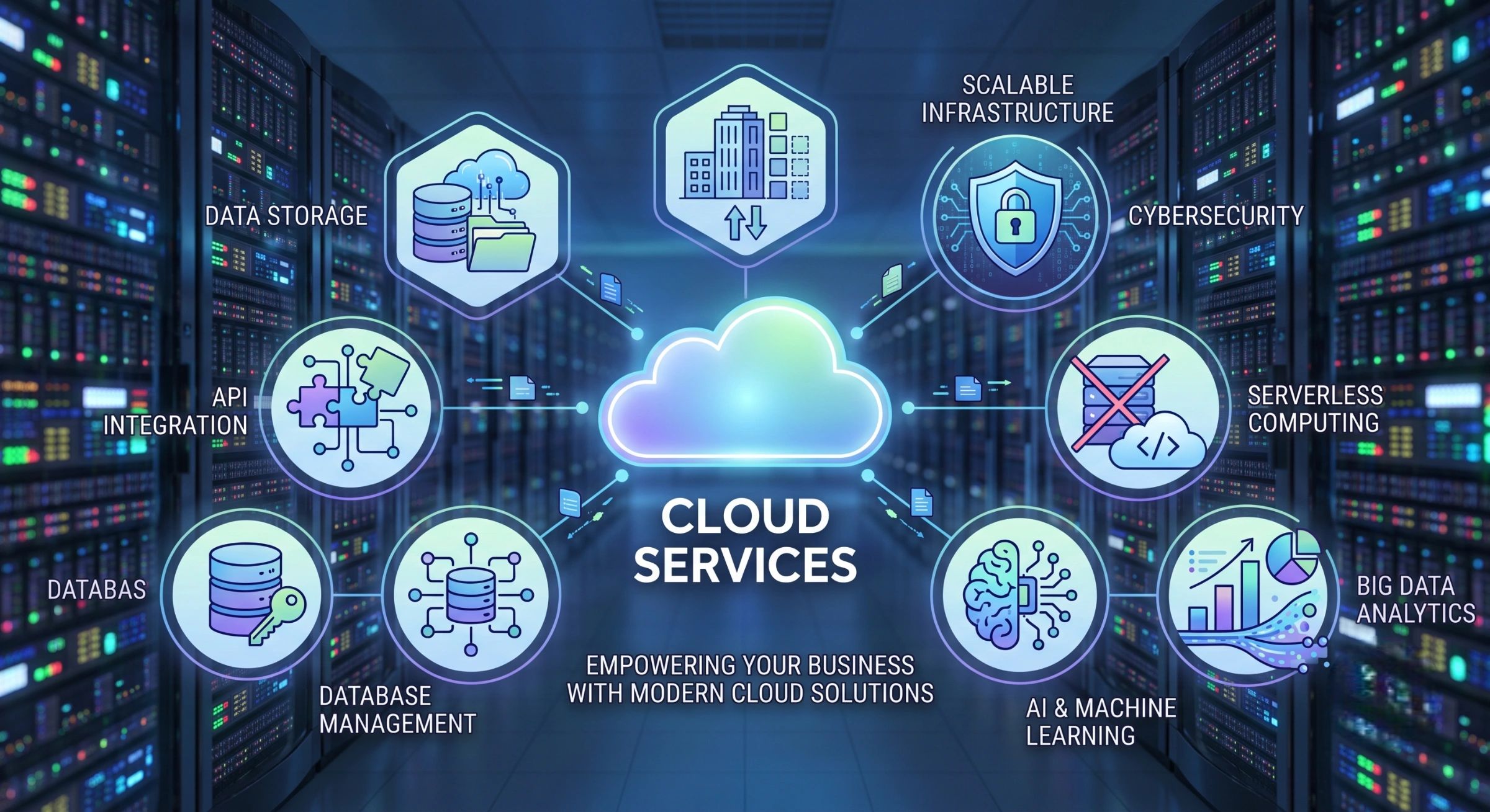 Cloud services and their key components.