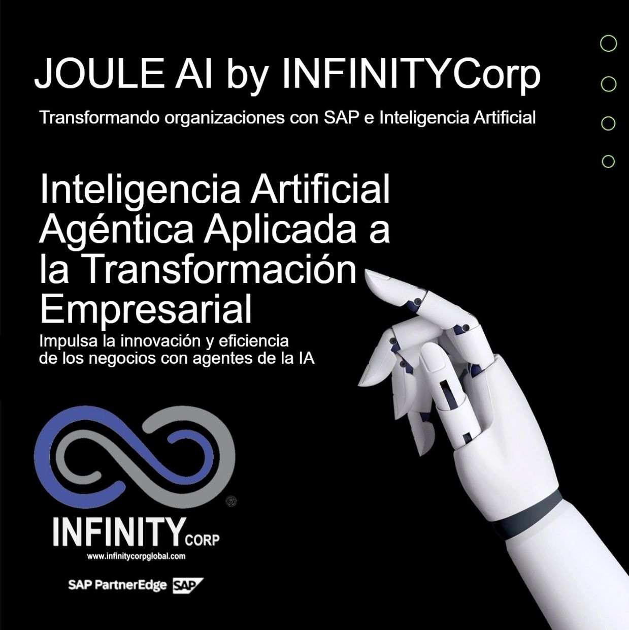 Anuncio de JOULE AI de INFINITYCorp sobre inteligencia artificial aplicada.