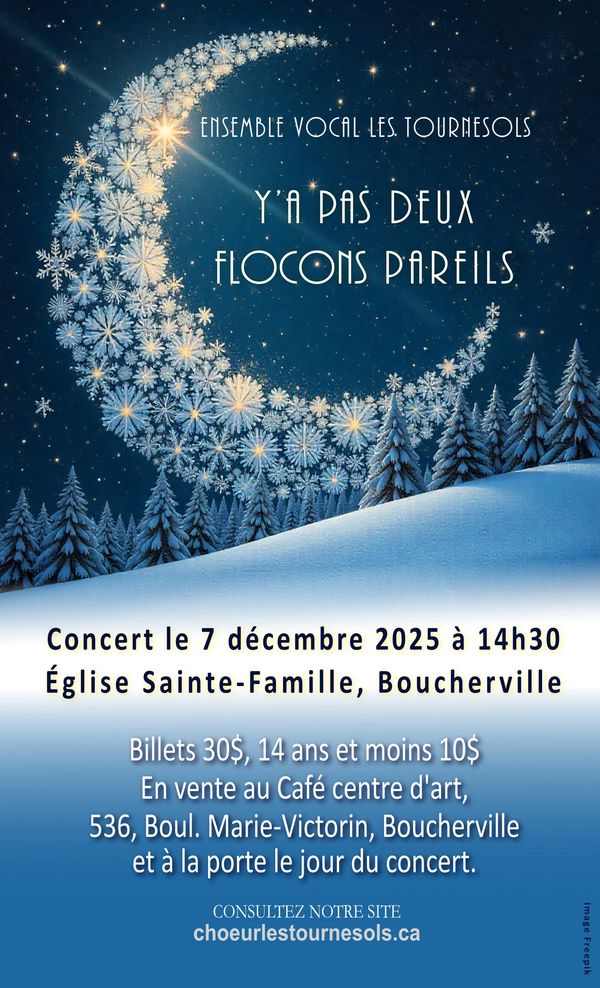 Le dimanche 7 décembre prochain, nous vous invitons à notre concert des Fêtes. Au programme, une var