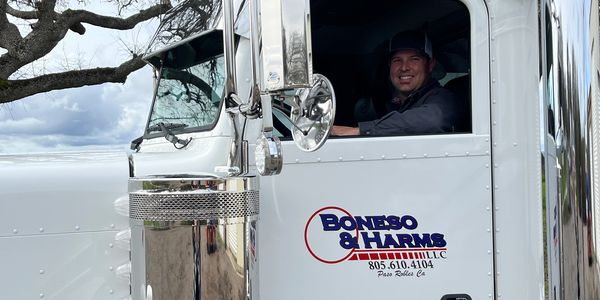Man driving truck