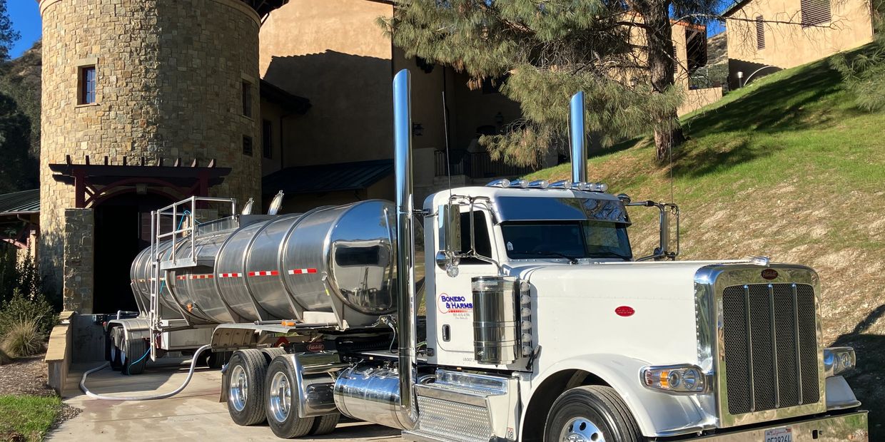 Wine hauler filling truck