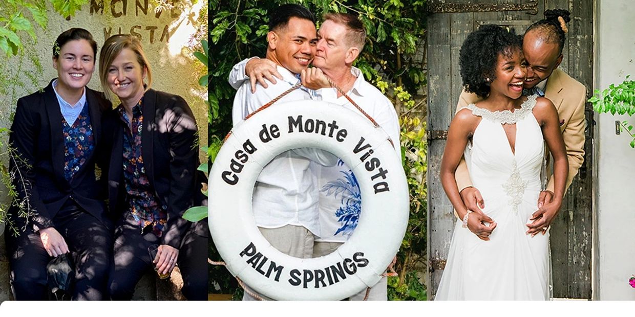 three culturally diverse wedding couples
