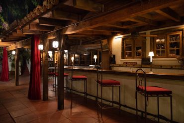 palm springs resort with bar and dining area and event venue in palm springs California