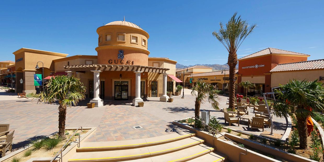 Desert Hills Premium Shopping outlets near Palm Springs, CA. Gucci store.