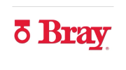 Bray logo in red with a circular symbol.
