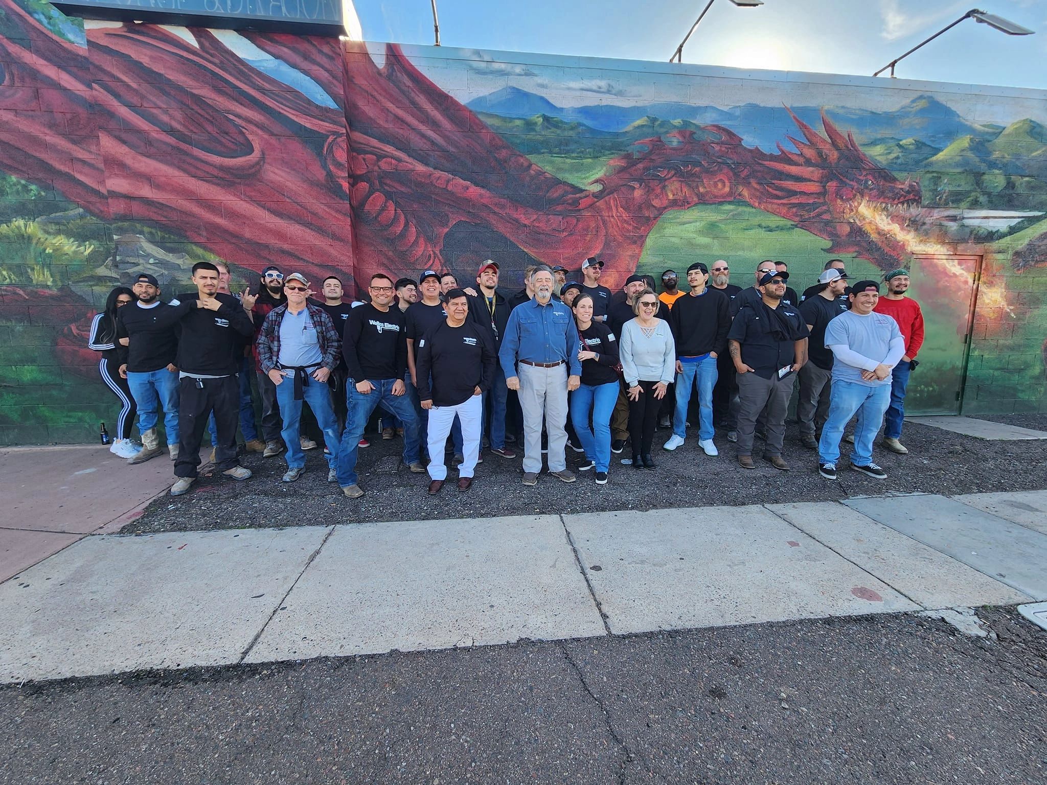 The Wellco Electric team standing together
