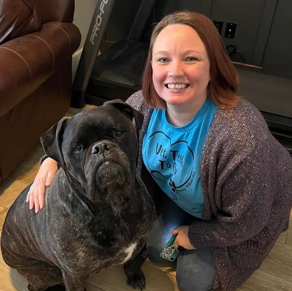 Brandy with Tina, a bullmastiff