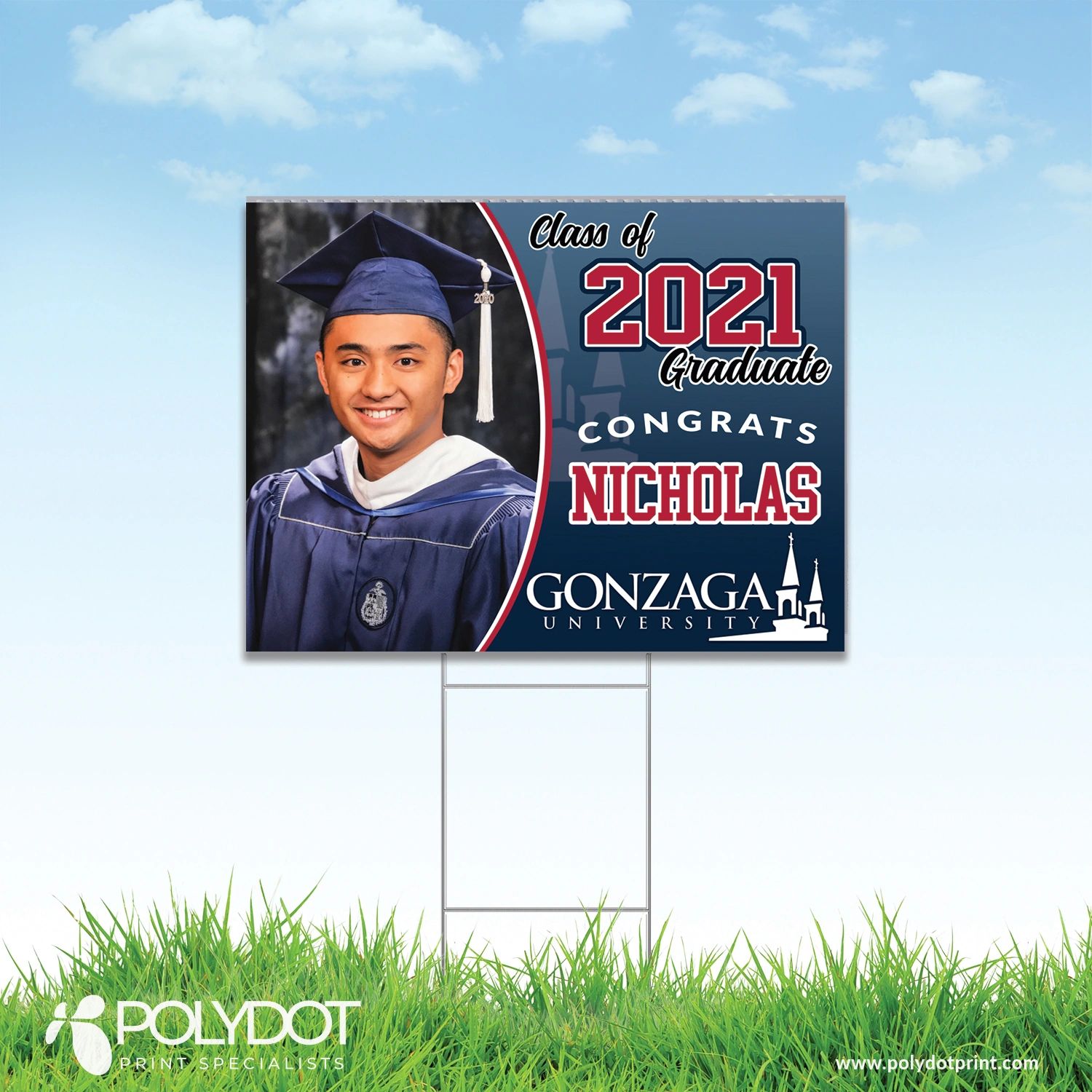Class of 2021 Graduation 24x18 DOUBLE SIDED yard sign Grad 02_285 High School  College Grad