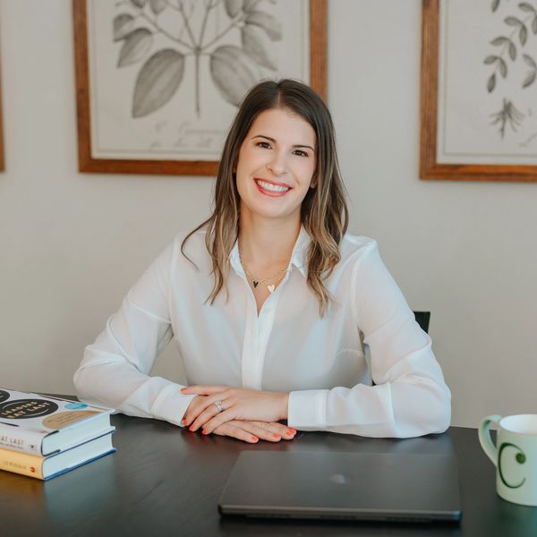 Founder sitting at a table
