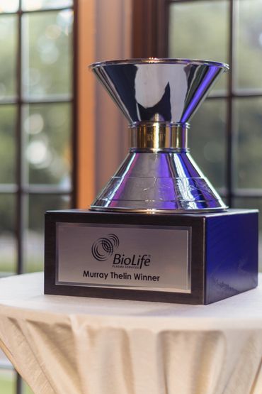 BioLife Murray Thelin Winner trophy on a table.