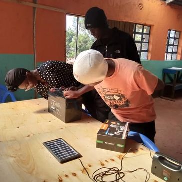 Students working with electrical equipment.