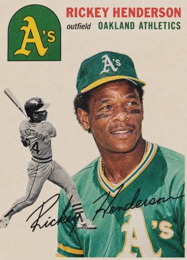 Rickey Henderson baseball card for Oakland Athletics.