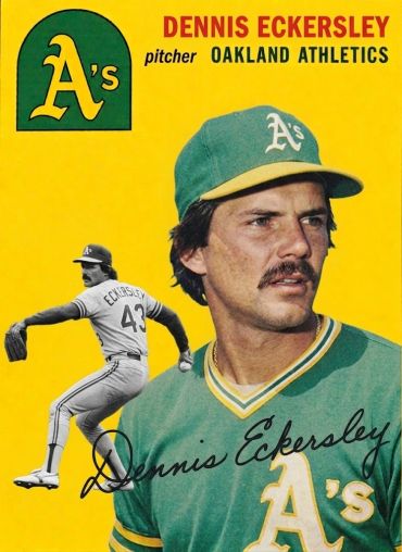 Dennis Eckersley Oakland Athletics baseball card.