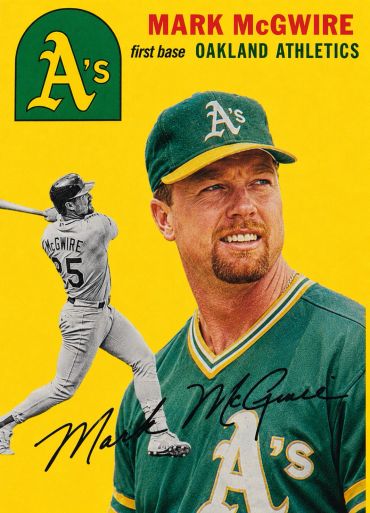 Baseball card of Mark McGwire from Oakland Athletics.