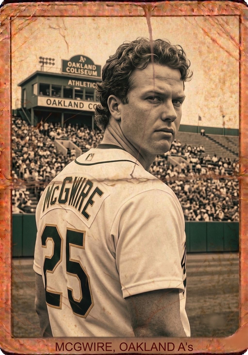 Vintage photo of McGwire at Oakland Coliseum.
