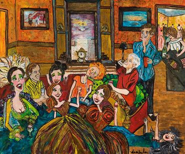 People celebrating a lively party.