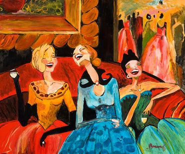 Abstract painting of jazz band.