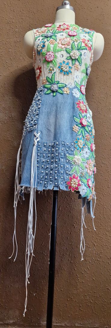 drgk embroidery beading handmade fashion floral dress