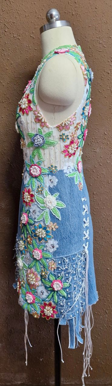 drgk embroidery beading handmade fashion floral dress