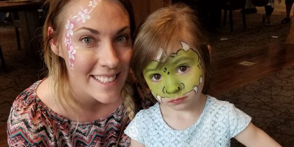 Flower design and Dino face