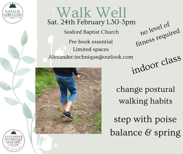 Walk well
sat 24 Feb 13.30-1500
Seaford Baptist Church 
pre book essential 
limited spaces
indoor cl