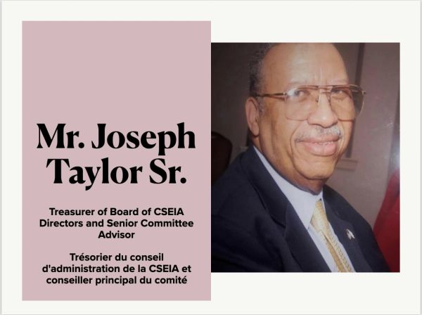 Portrait of Mr. Joseph Taylor Sr., Treasurer and Senior Committee Advisor of CSEIA.