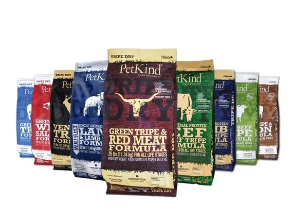 PetKind food packets for different pets 