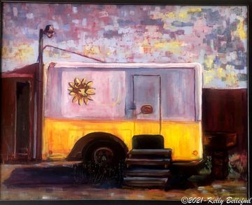 LS-Bellefuil-Elsie the Cow Cooler Trailer 20 x24 oil on canvas framed