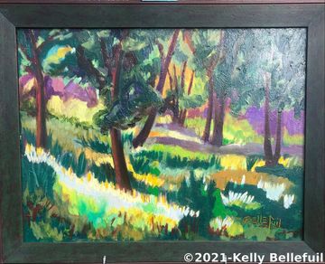 LS-Bellefuil-Trees-Meadow-Forest 24 x 36 oil on canvas framed